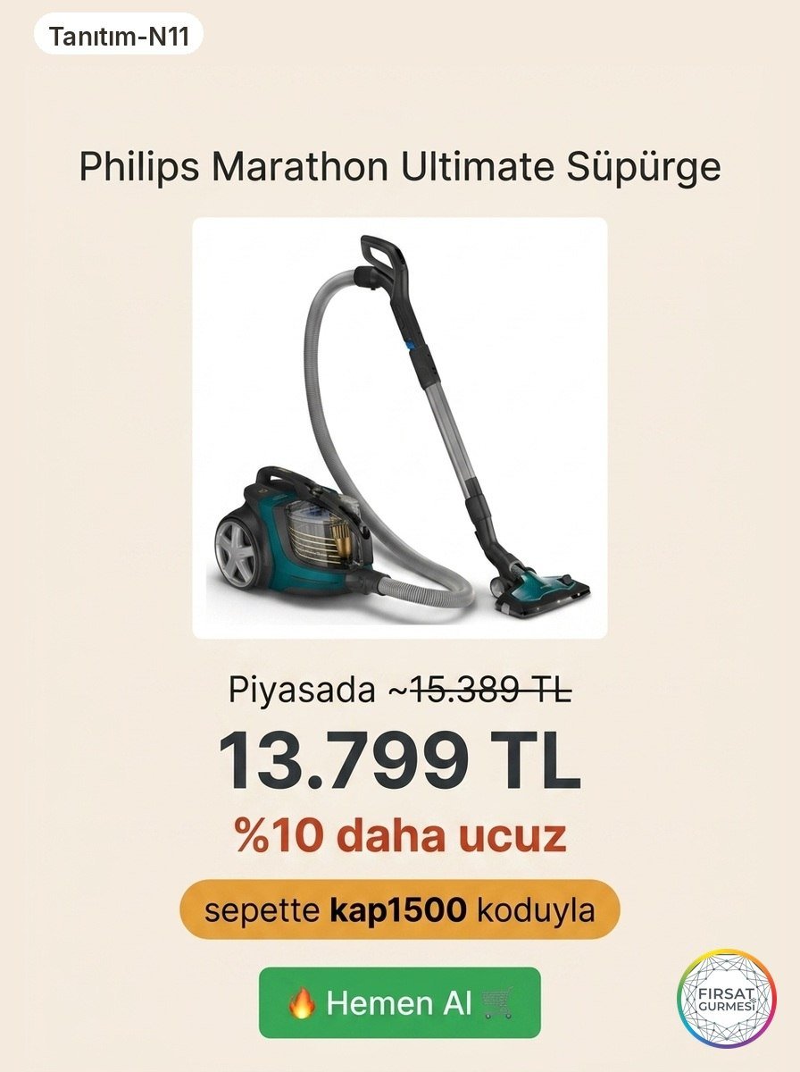 Philips Marathon Ultimate Torbasız Süpürge Fırsatı