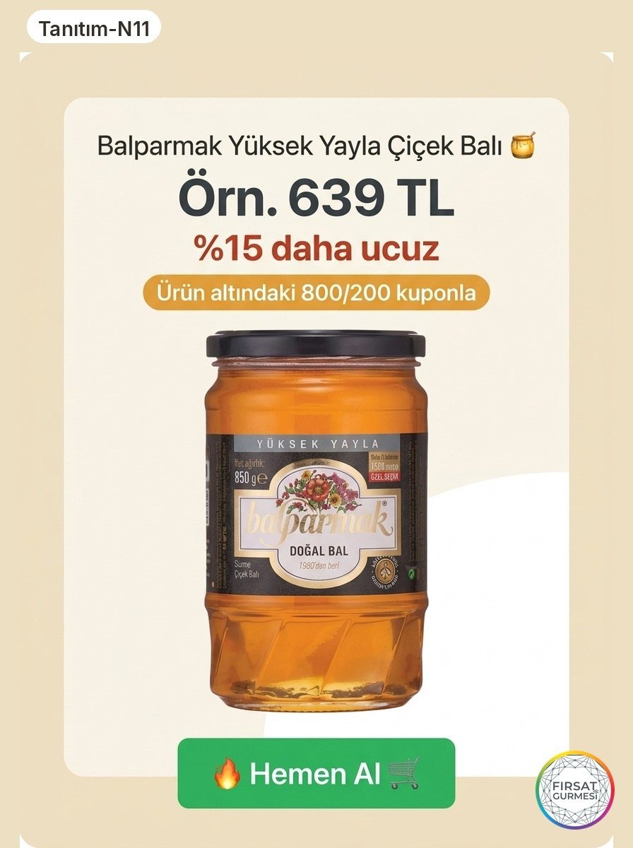 Balparmak Yüksek Yayla Çiçek Balı Fırsatı