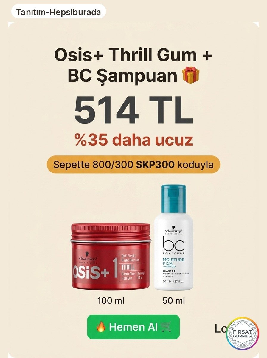 Schwarzkopf Osis+ Thrill + BC Şampuan Seti Fırsatı