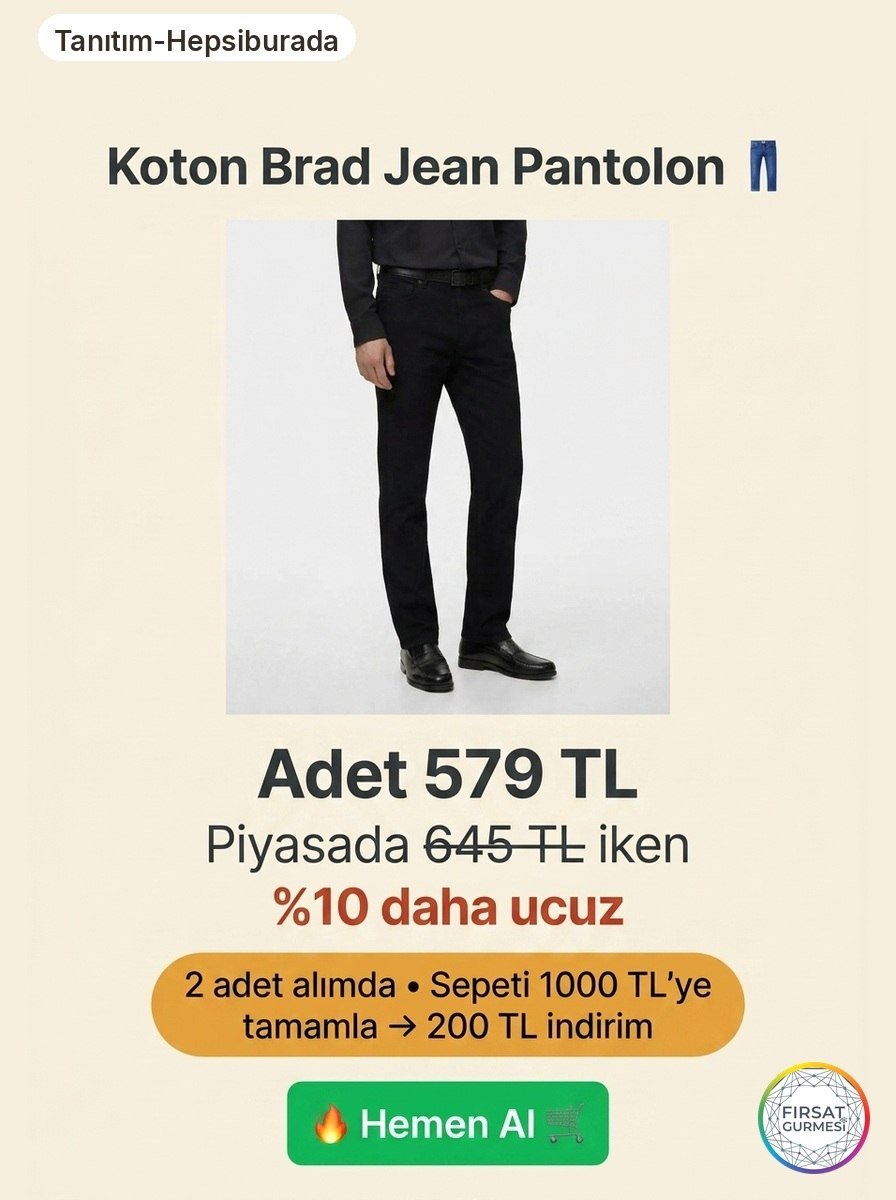 Koton Brad Jean'de 2'li alımda adet
