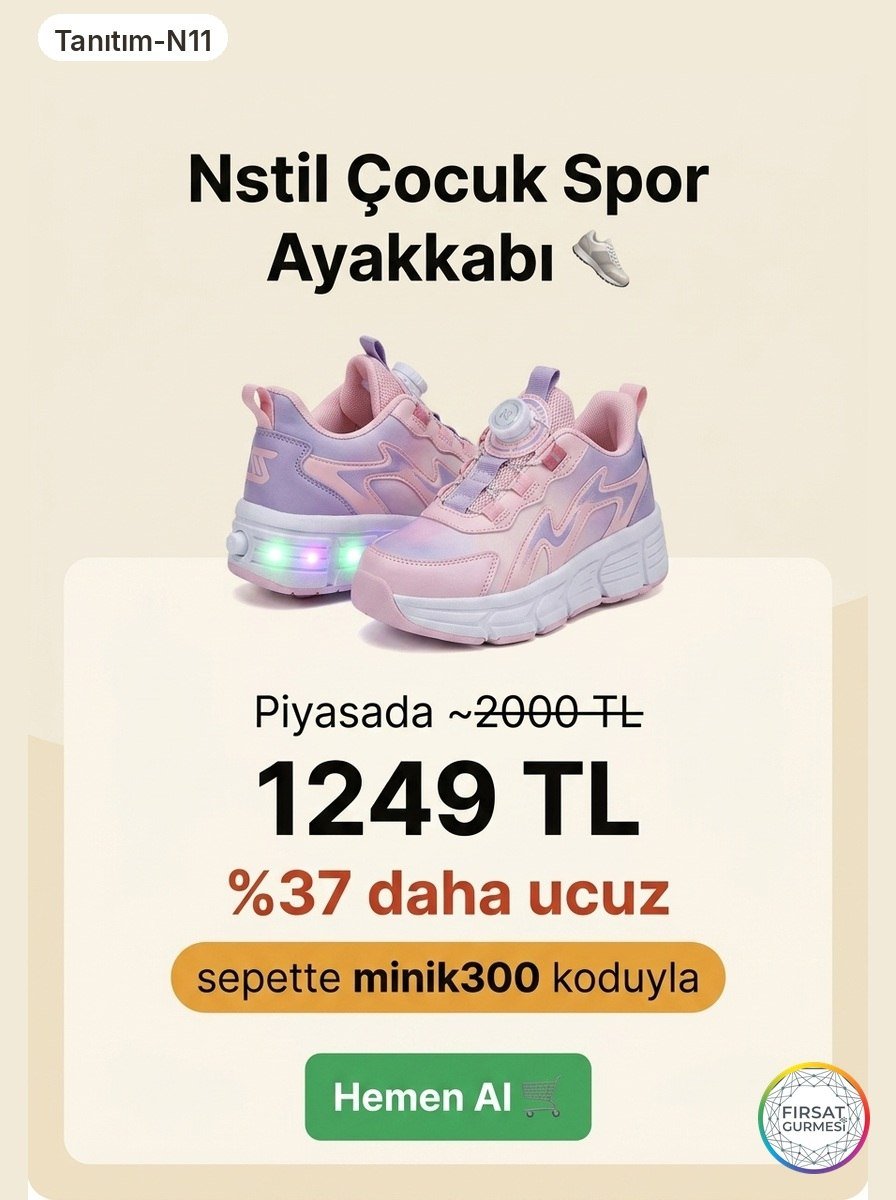 Nstil çocuk spor ayakkabılarında büyük fiyat farkı!