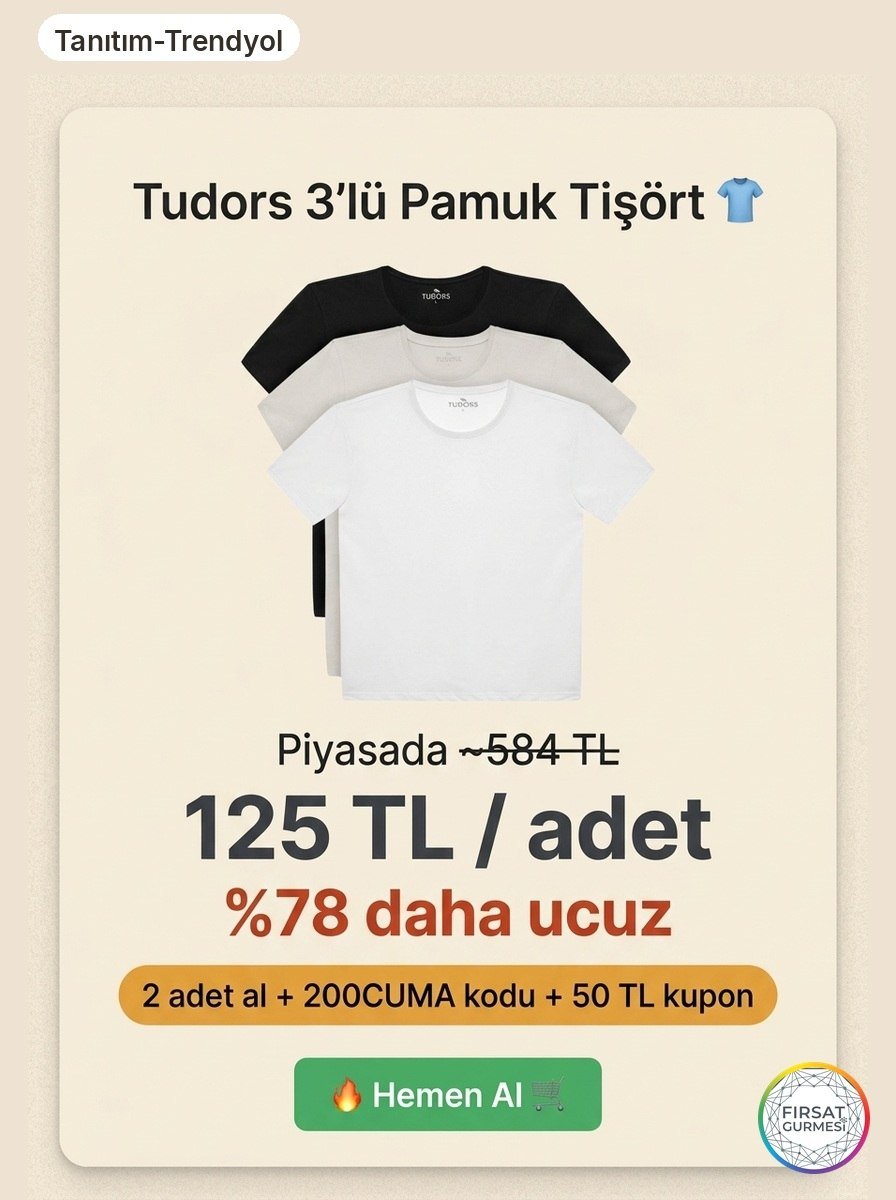Tudors 3'lü Tişört Seti Fırsatı