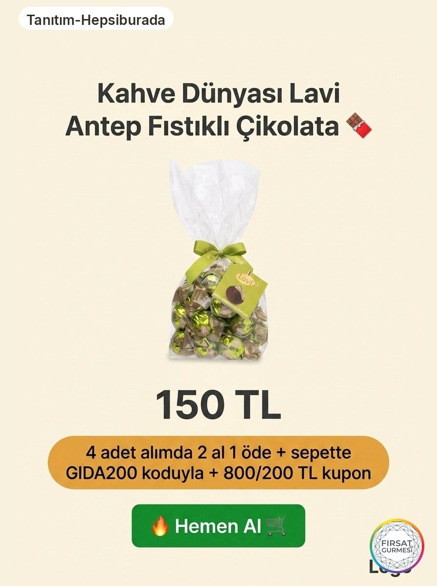 Antep fıstıklı çikolata sevenlere