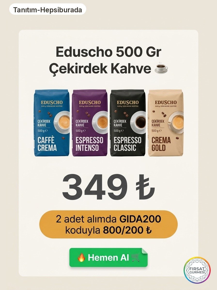Eduscho 500 Gr Çekirdek Kahve 349₺!