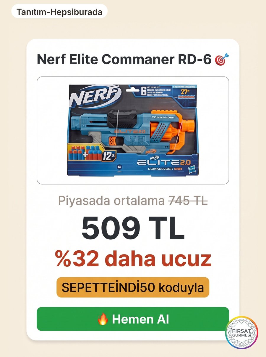 Hepsiburada'da Nerf Elite 2.0 Commaner RD-6