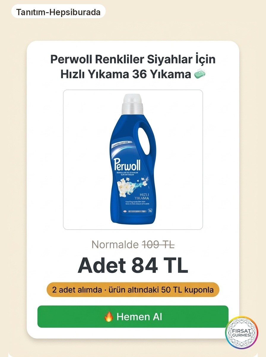 Perwoll Renkliler ve Siyahlar için Hızlı Yıkama 2L