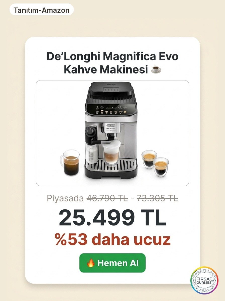 Tam otomatik espresso ve cappuccino makinesi, Amazon'da