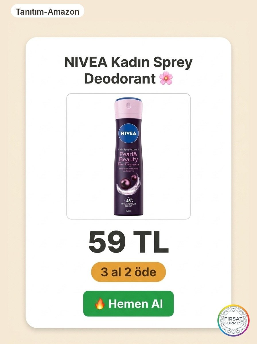 NIVEA Pearl&Beauty Fine Fragrance spreyi, 48 saat koruma