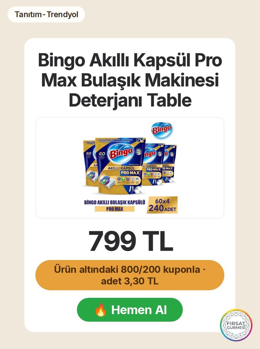 Bulaşık makineniz için akıllı çözüm arıyorsanız, Bingo