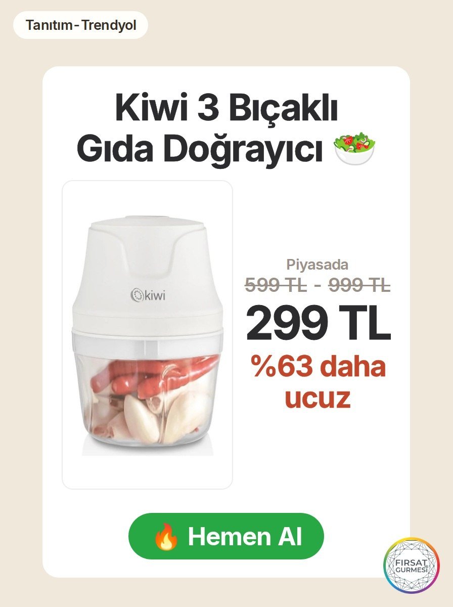 Şarjlı ve 350 ml kapasiteli bu doğrayıcı, sebze