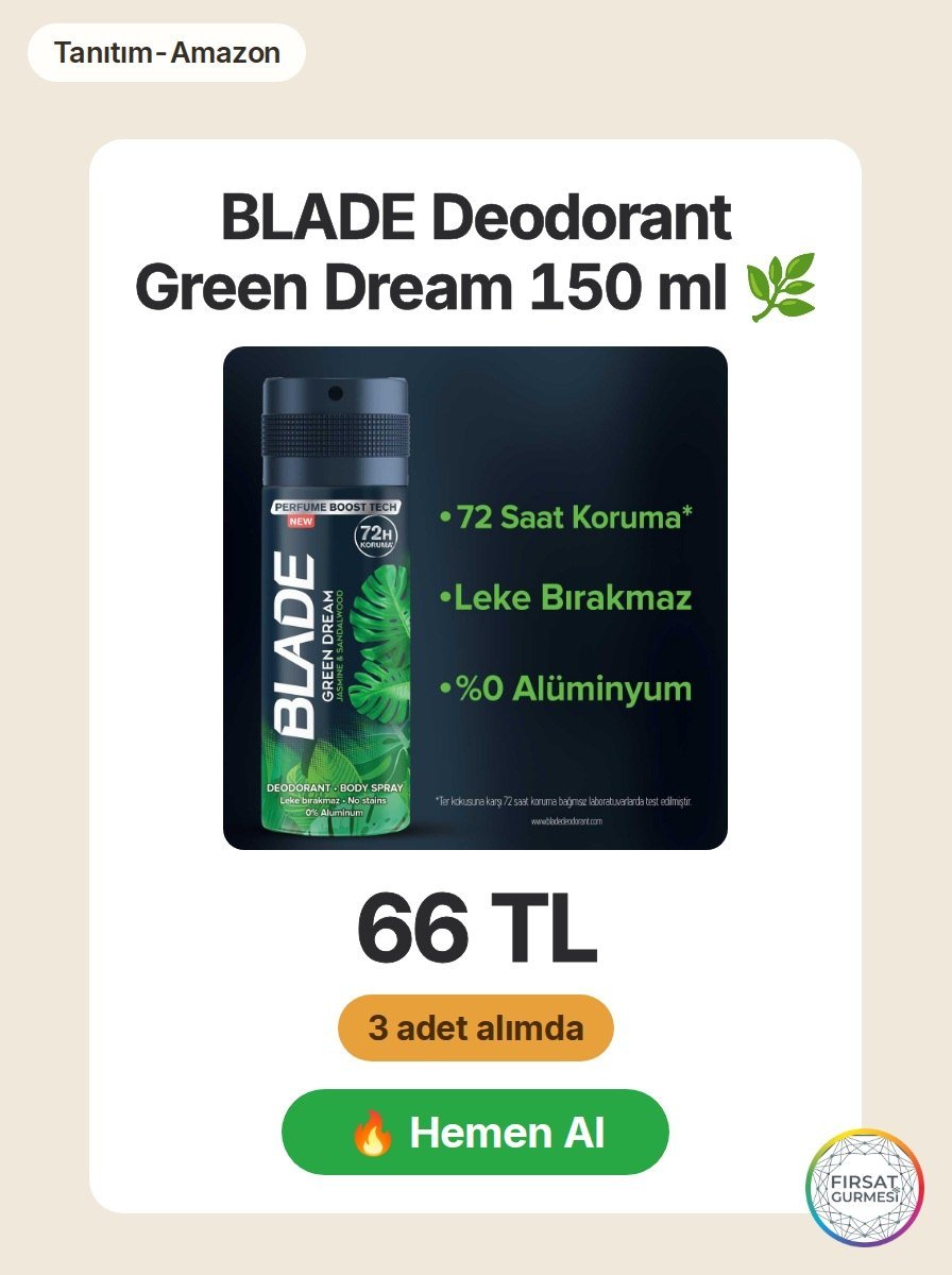 BLADE Deodorant Green Dream, 150 ml'lik şişede