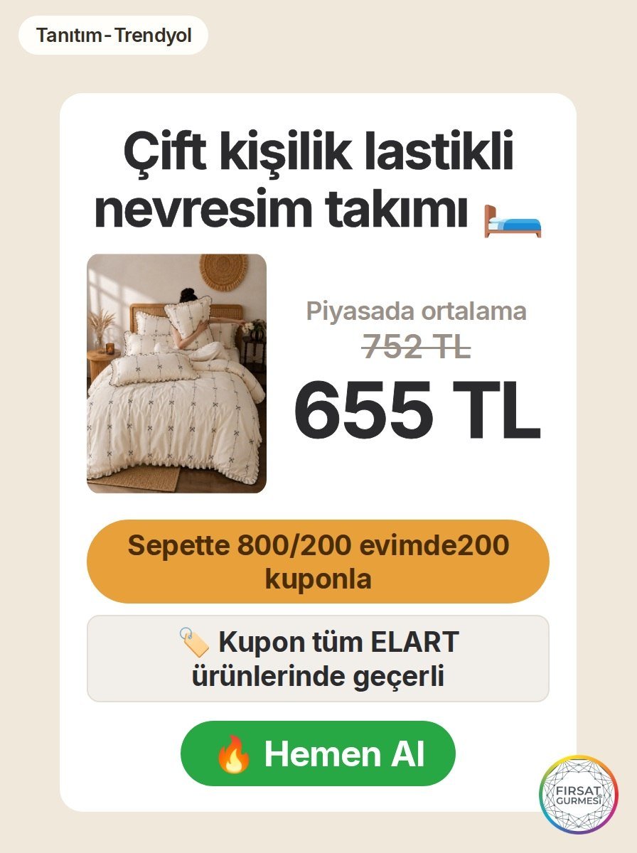 Trendyol'da çift kişilik lastikli nevresim takımı