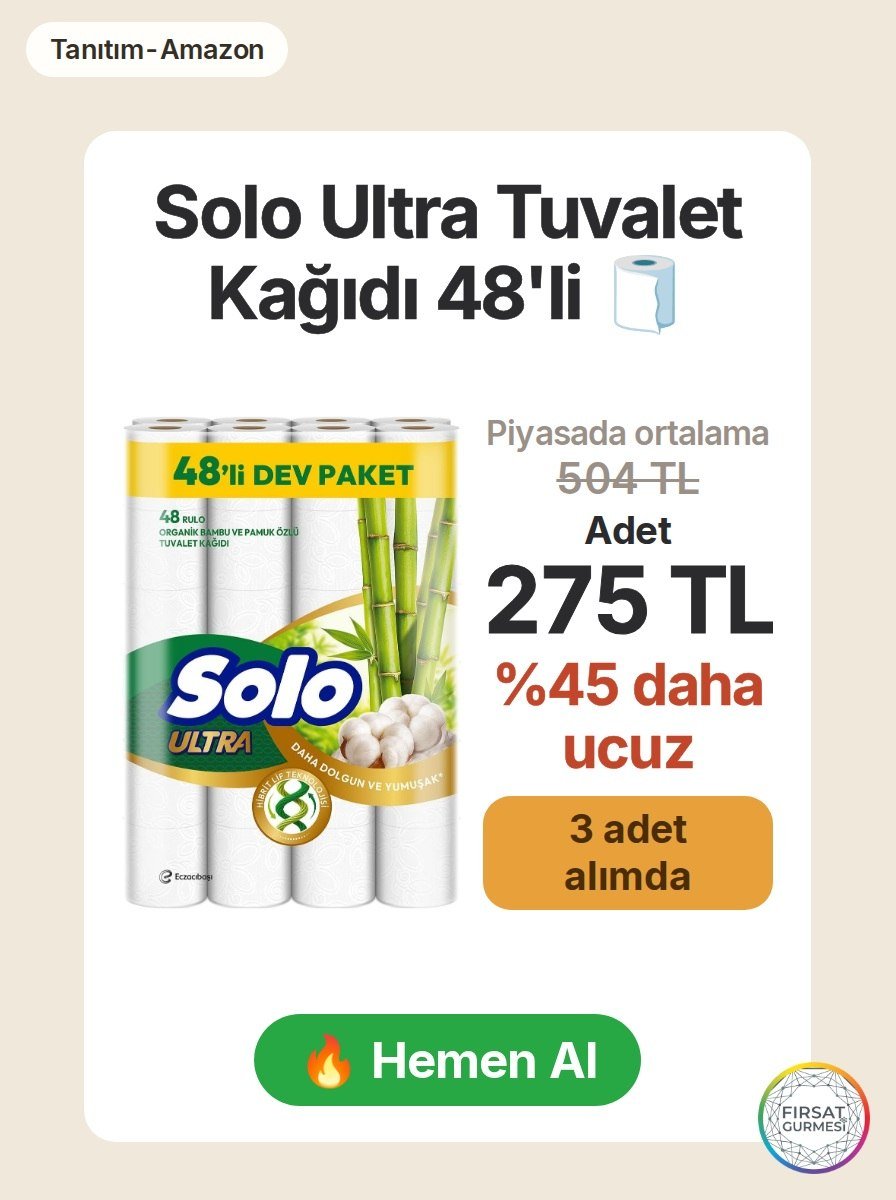 Amazon'da Solo Ultra Tuvalet Kağıdı 48'li paket, 3