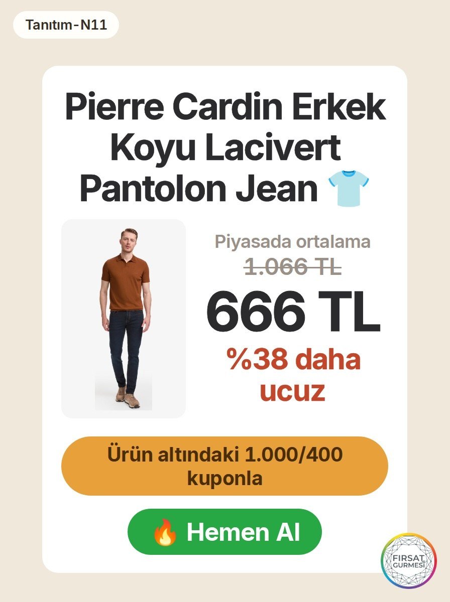 Pierre Cardin'in klasik kesimli erkek pantolonu, n11'de