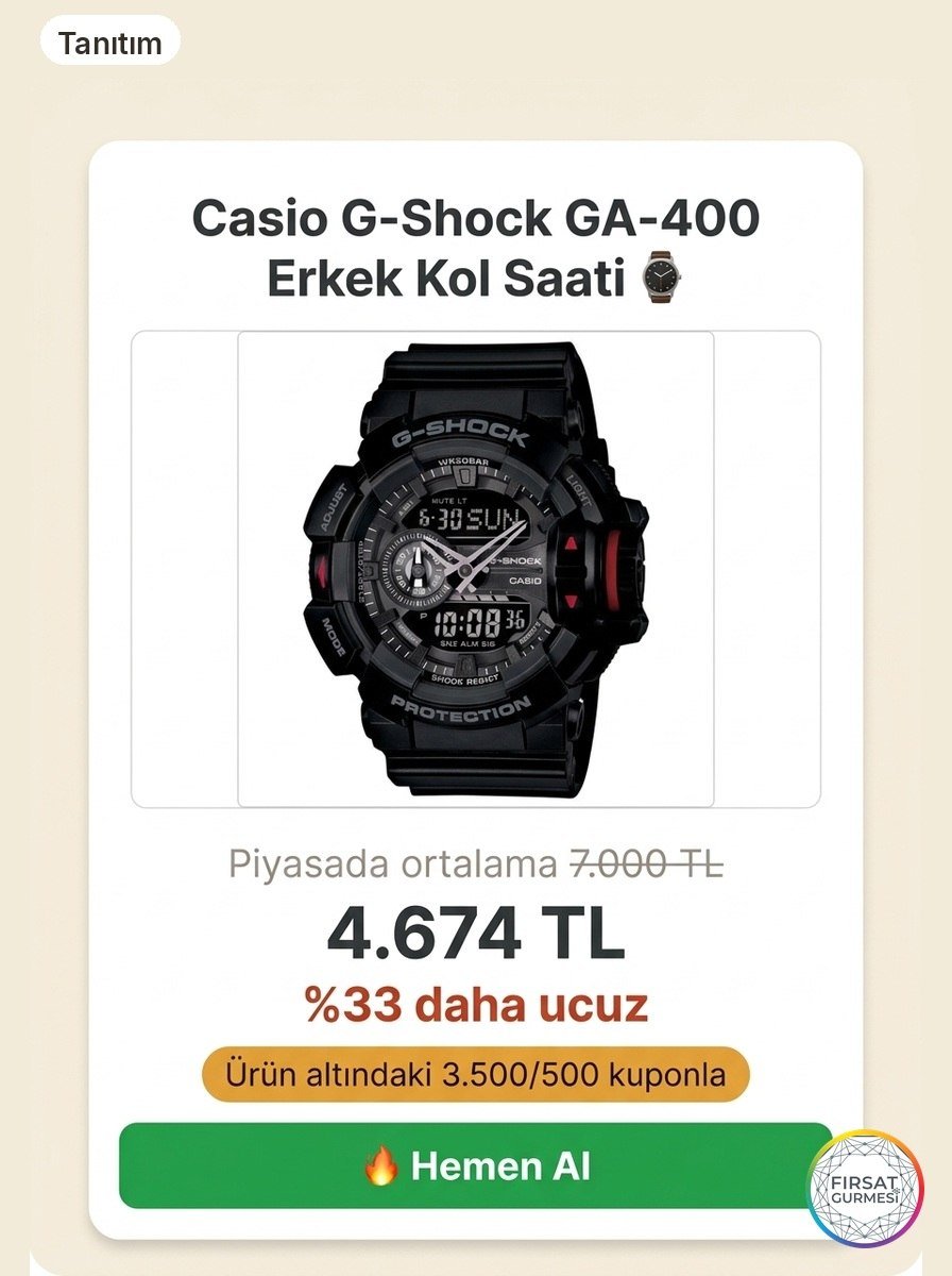 Güçlü ve dayanıklı bir G-Shock modeli, günlük hayatta