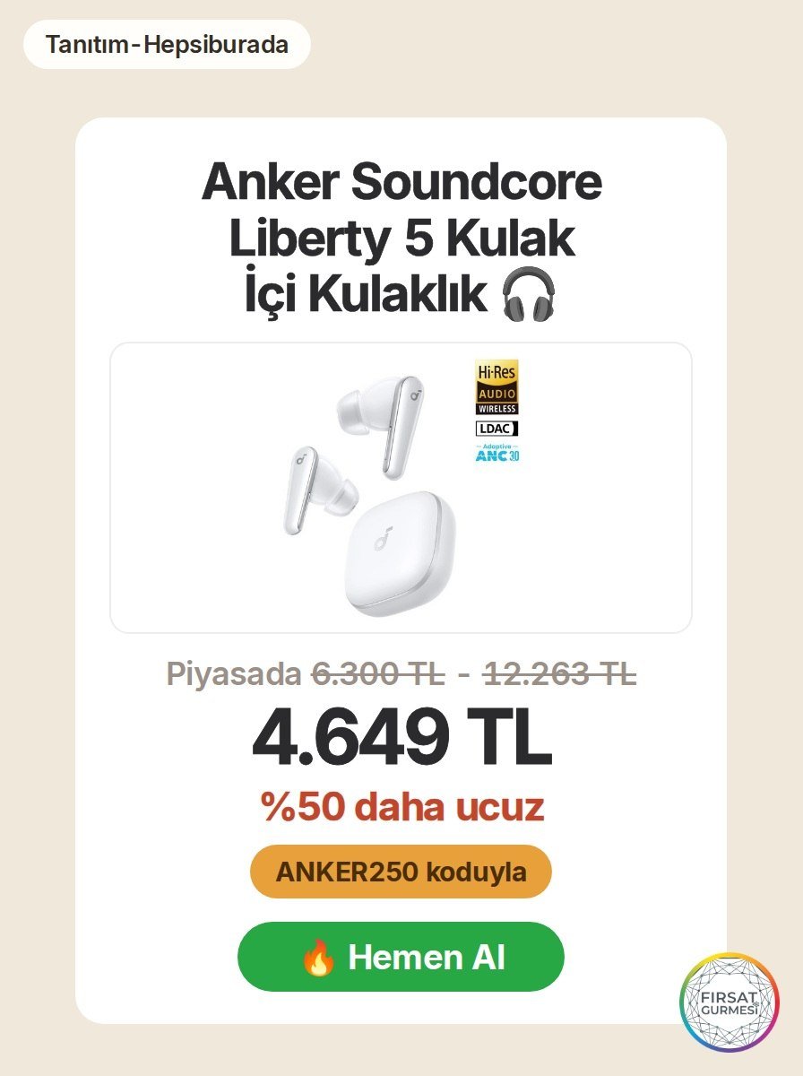 Bulut beyazı renkli Anker Soundcore Liberty 5, Dolby