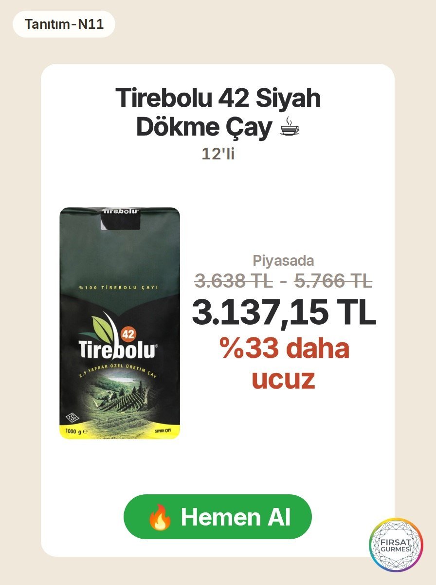Tirebolu 42 Siyah Dökme Çay, 12 x 1