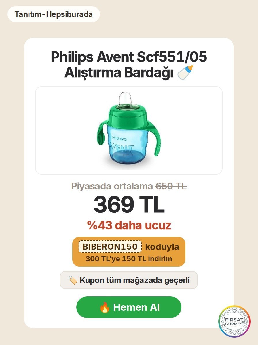 Mavi renkli Philips Avent alıştırma bardağı, 6 ay