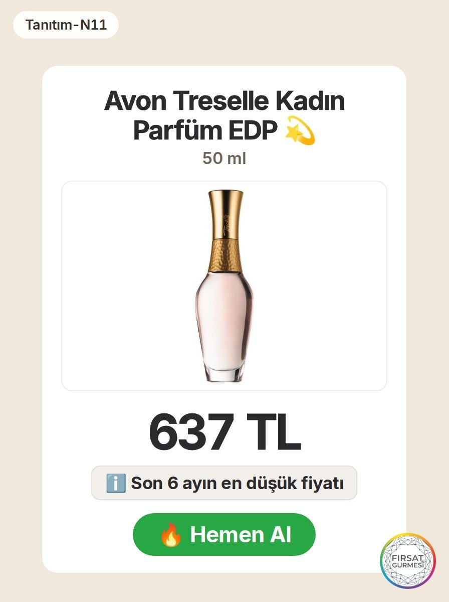 Avon’un popüler Treselle kadınlık parfümü, n11’de özel