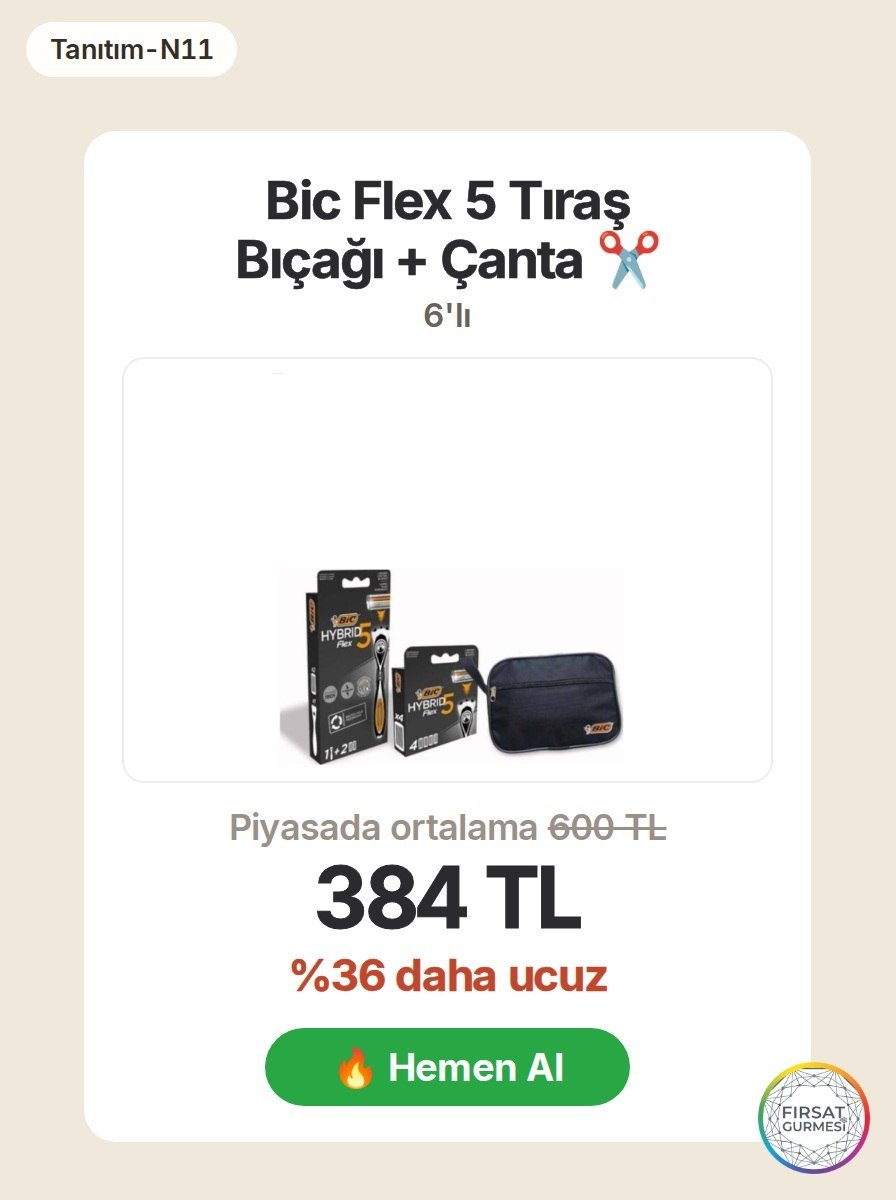 Bic Flex 5 tıraş bıçağı seti, yedeklerle birlikte