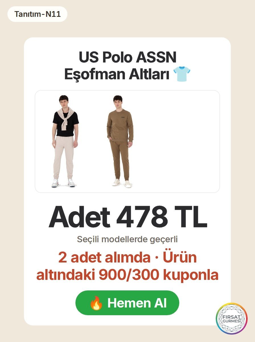 n11'de US Polo ASSN eşofman altları 2 adet