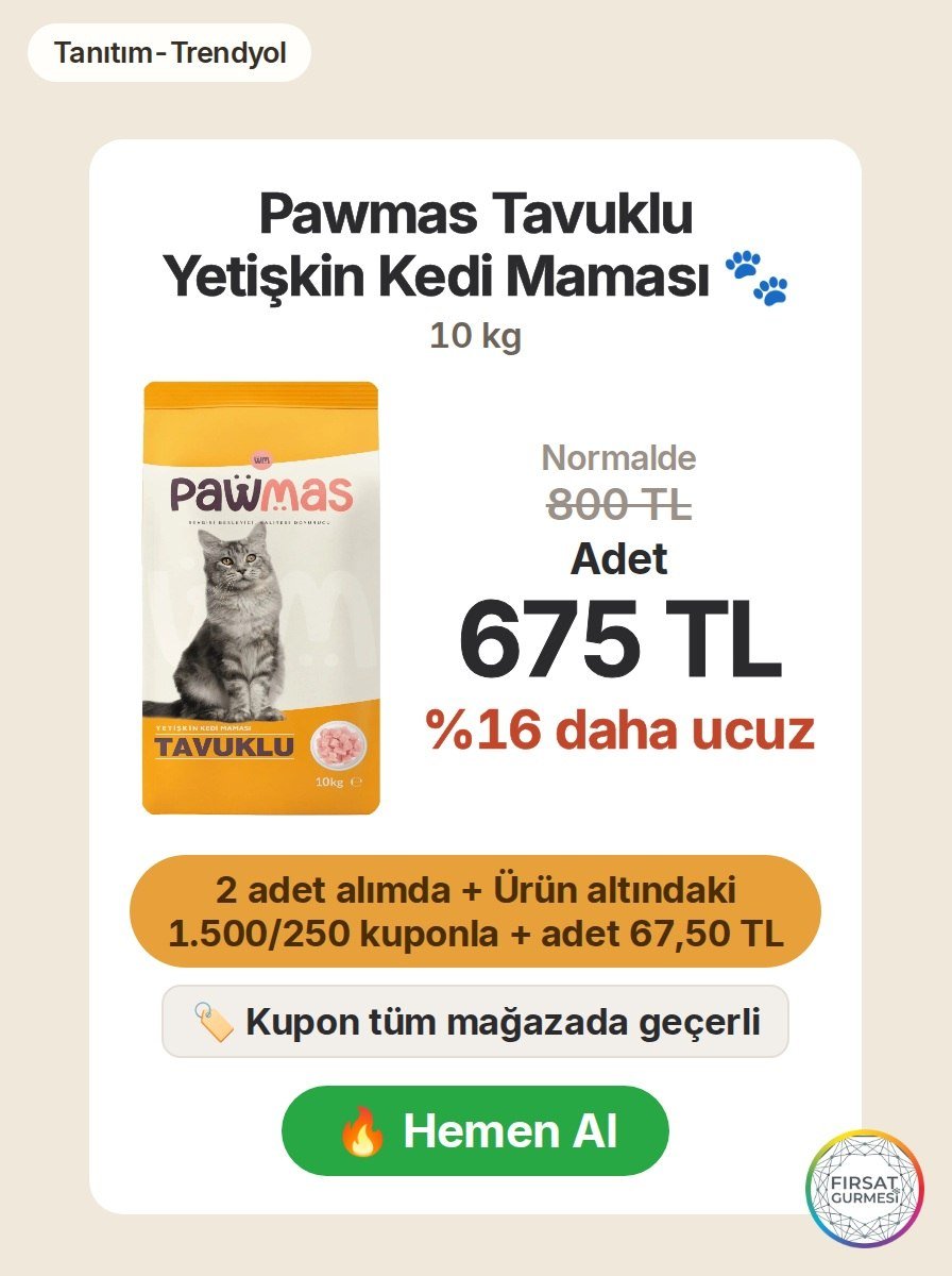 Trendyol'da Pawmas Tavuklu Yetişkin Kedi Maması 10 kg
