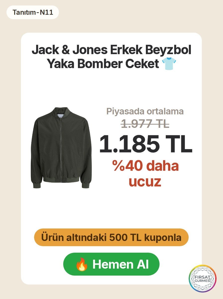 Jack & Jones’in klasik beyzbol yaka bomber ceketi