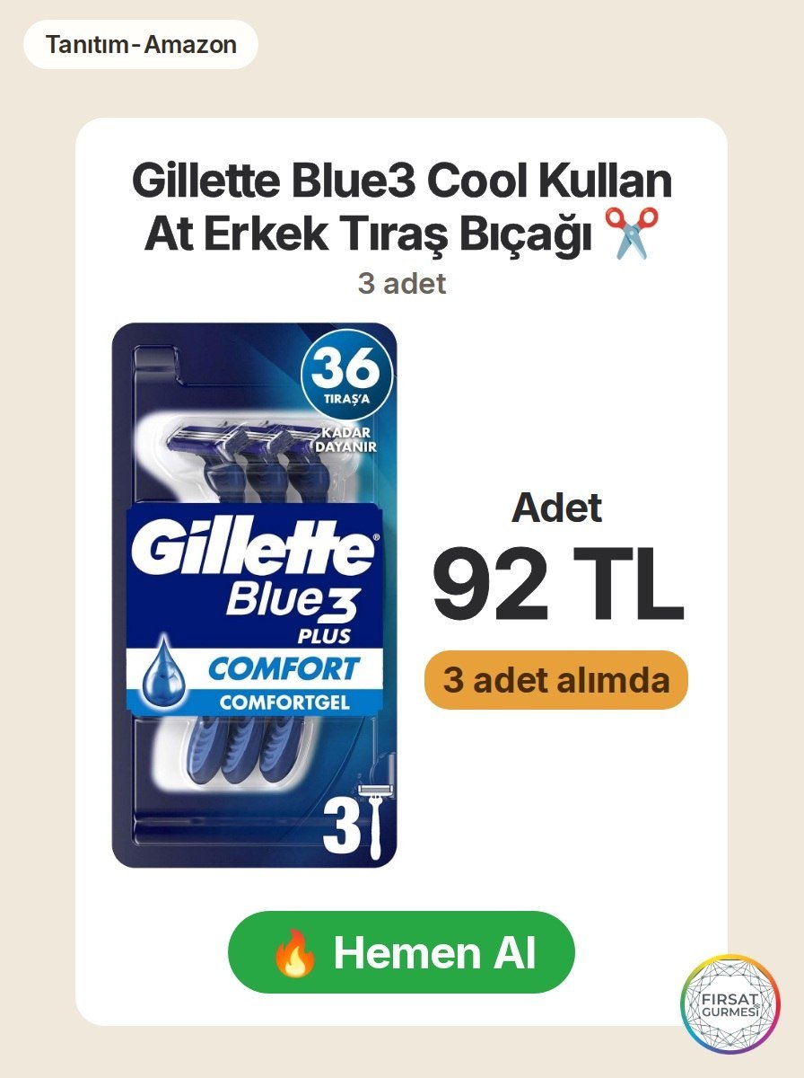 Gillette Blue3 Cool serisinin kullan at erkek tıraş