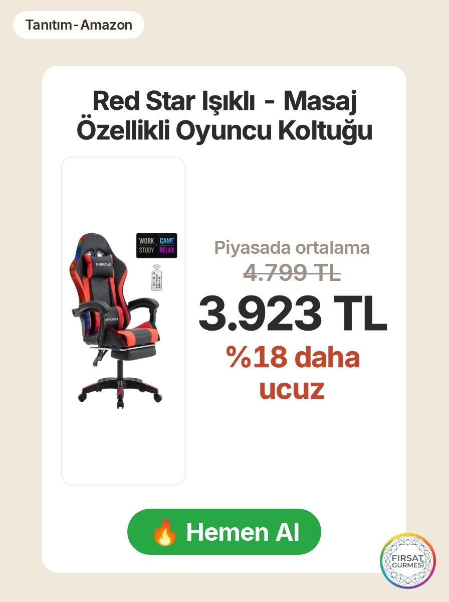 Oyun tutkunları için tasarlanmış Red Star Işıklı