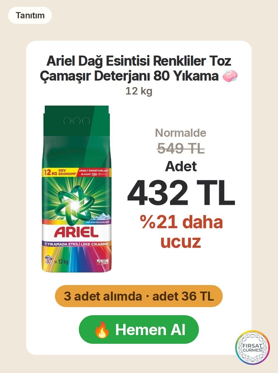 Ariel Dağ Esintisi Renkliler, renkli kıyafetler için
