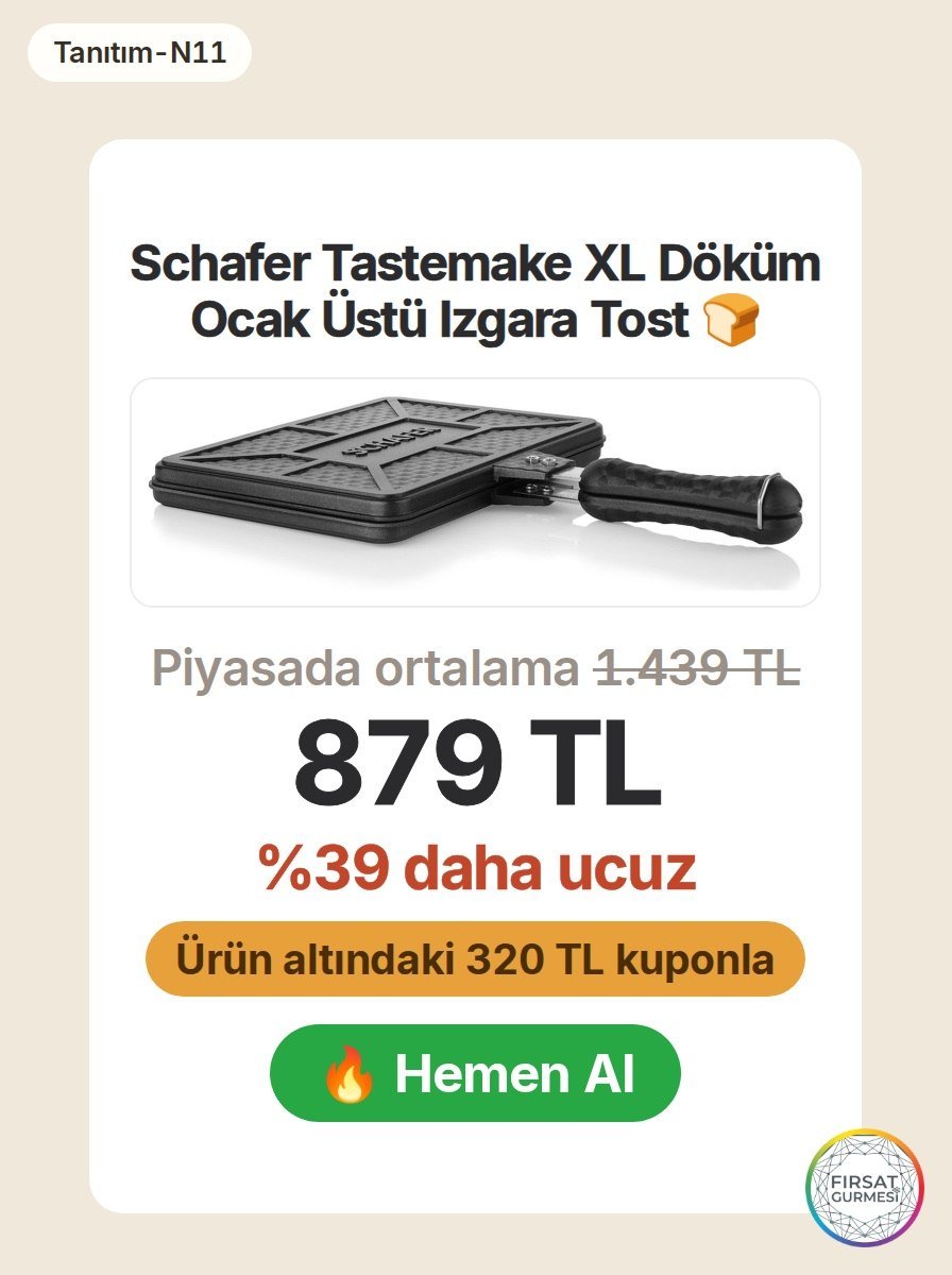 Schafer Tastemake XL, ocak üstü kullanıma hazır döküm
