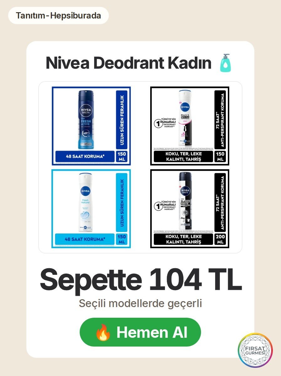 Nivea’nın kadın ve erkek için özel deodorant çeşitleri