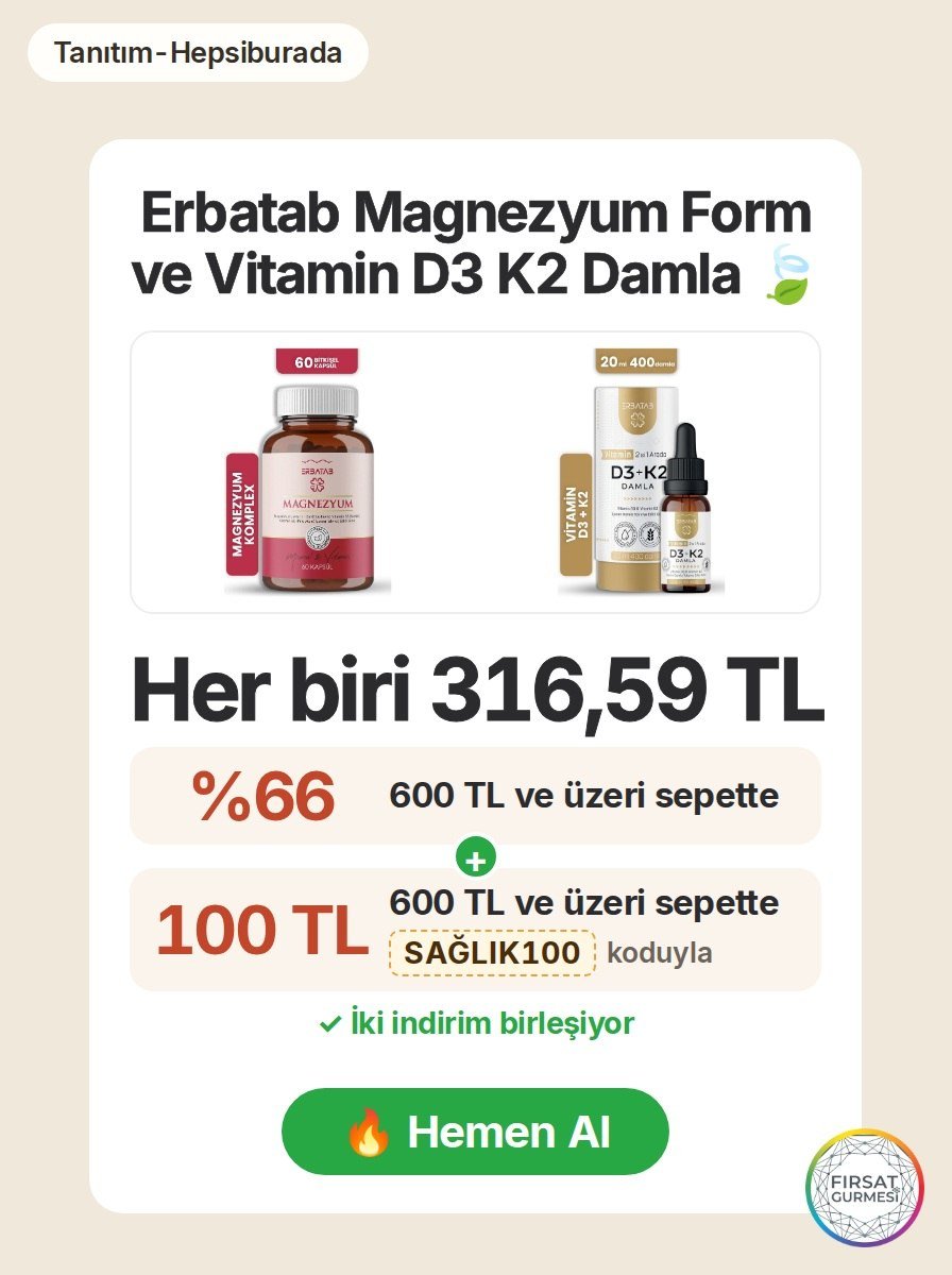 Hepsiburada'da Erbatab gıdalı takviyelerde