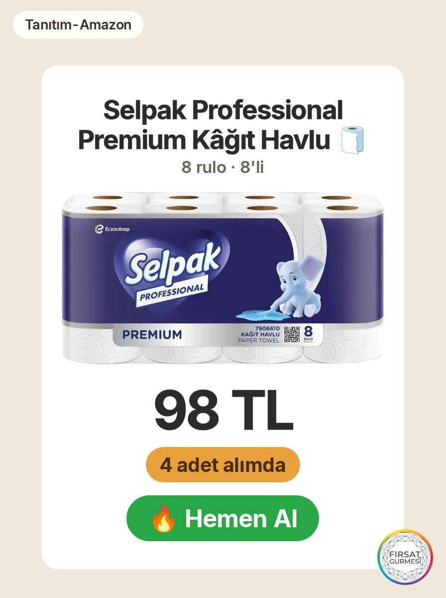 Selpak Professional Premium kâğıt havlu, 8 rulolu paketle
