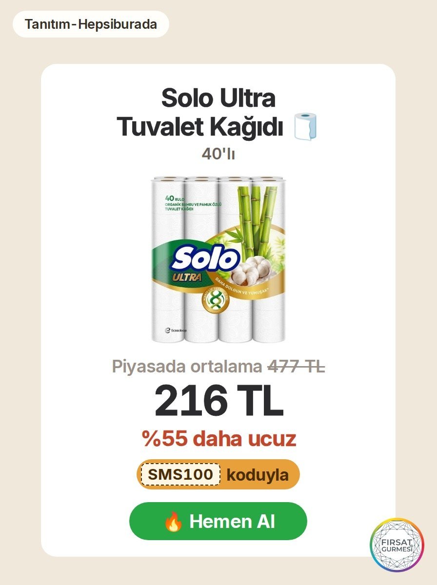 Hepsiburada'da Solo Ultra Tuvalet Kağıdı 40'lı paket