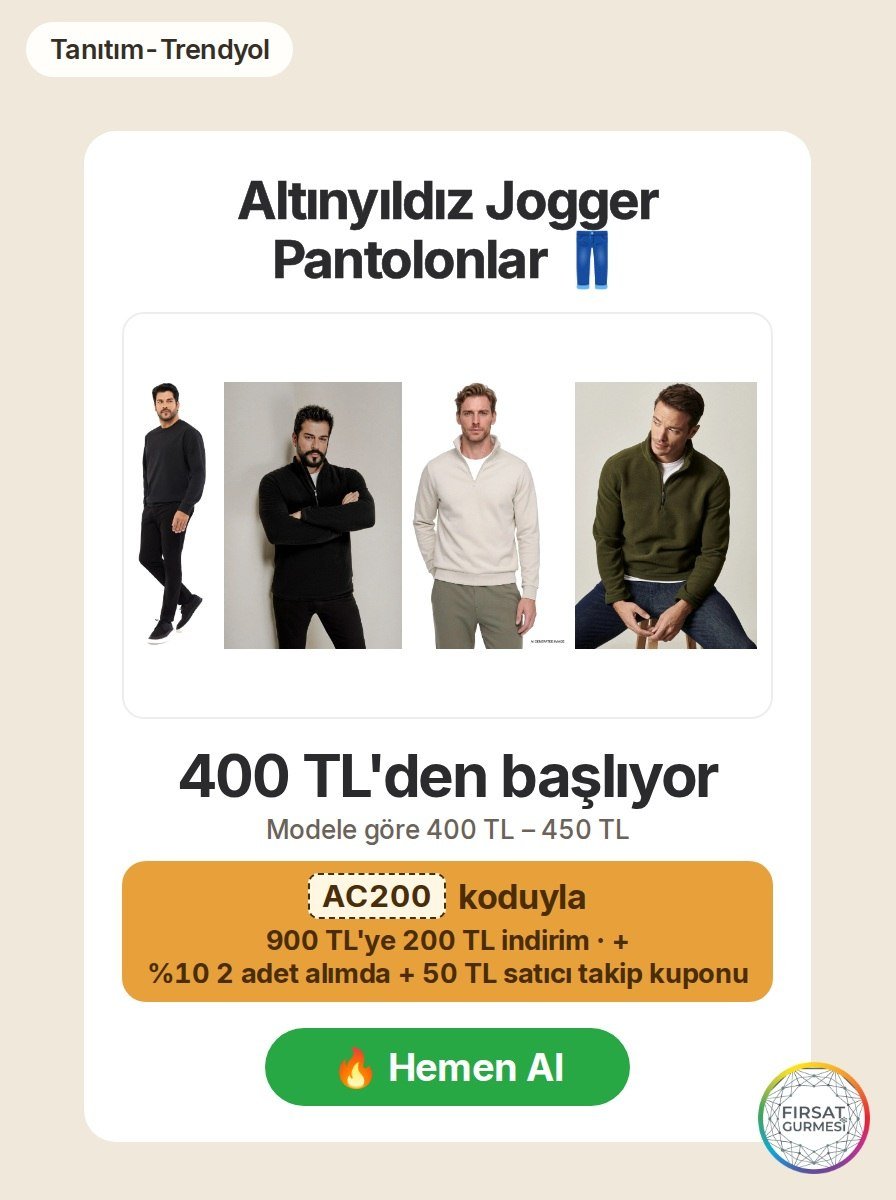 Trendyol'da Altınyıldız jogger pantolonları 2 adet alımda
