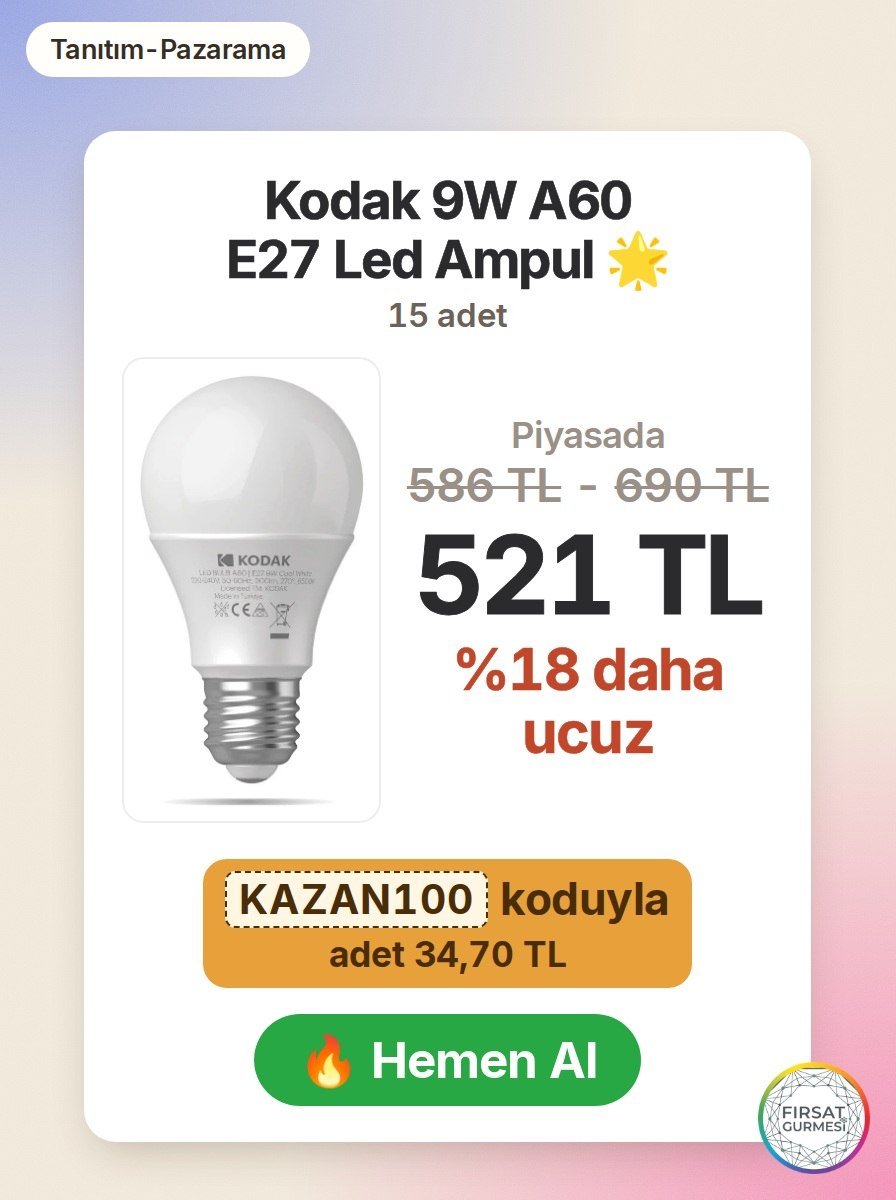 Beyaz ışık veren Kodak LED ampuller, evinizde enerji