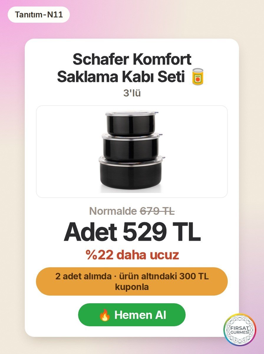 Schafer Komfort Saklama Kabı Seti 3'lü, n11'de 2