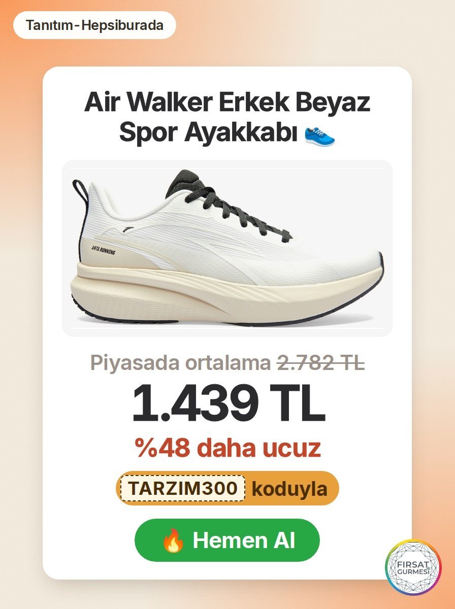 Hepsiburada'da Air Walker erkek beyaz spor ayakkabısı