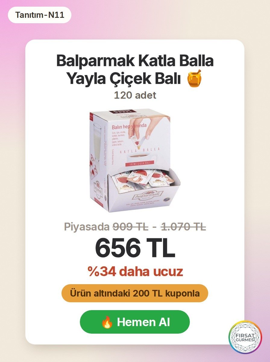 Balparmak’ın katla balla yayla çiçek balı, 120 adetlik