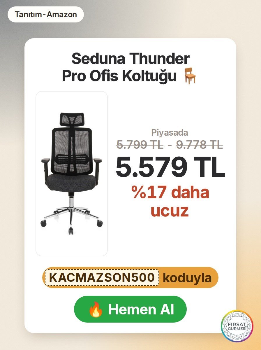 Seduna Thunder Pro Ofis Koltuğu, Amazon'da