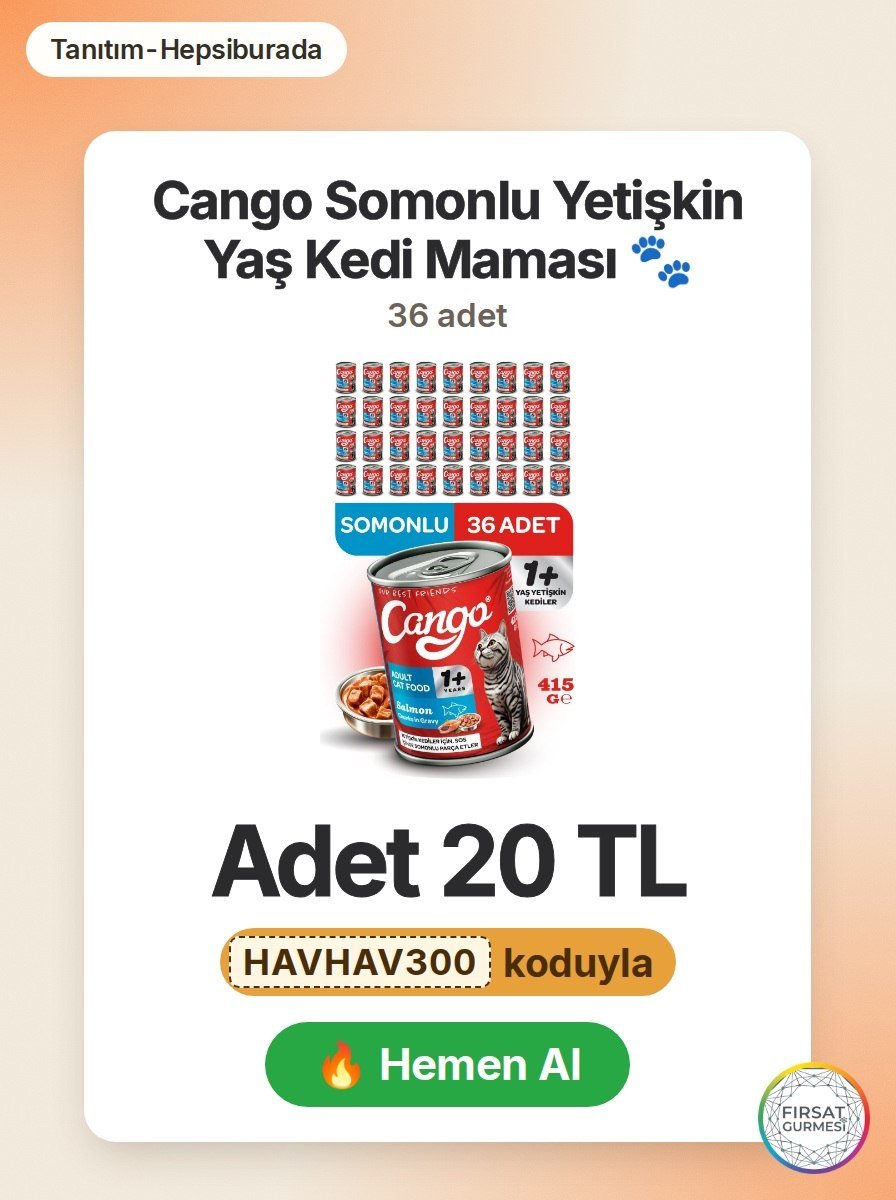 Cango marka somonlu yetişkin yaş kedi maması, 36