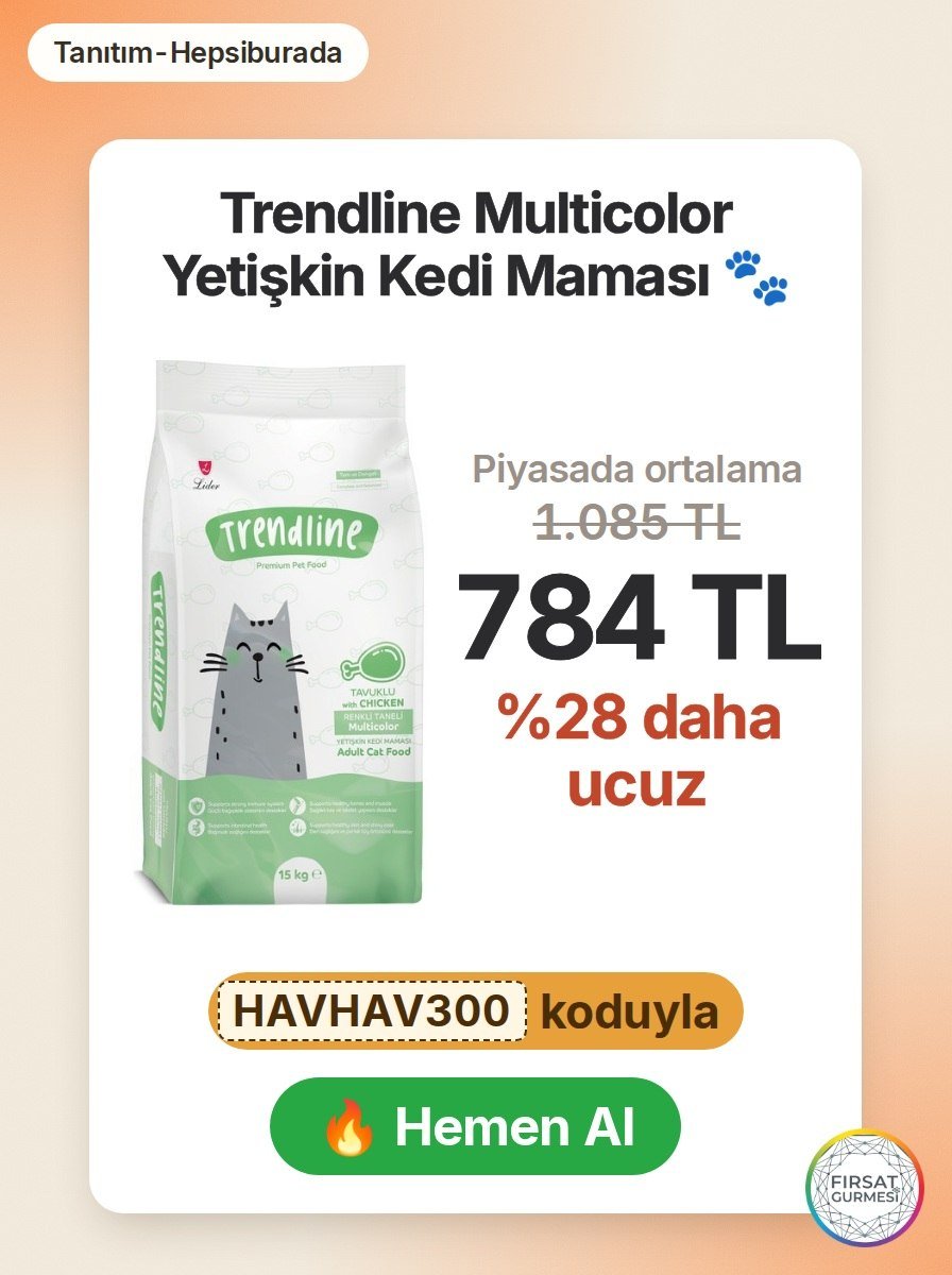 Hepsiburada'da Trendline Multicolor Yetişkin Kedi Maması