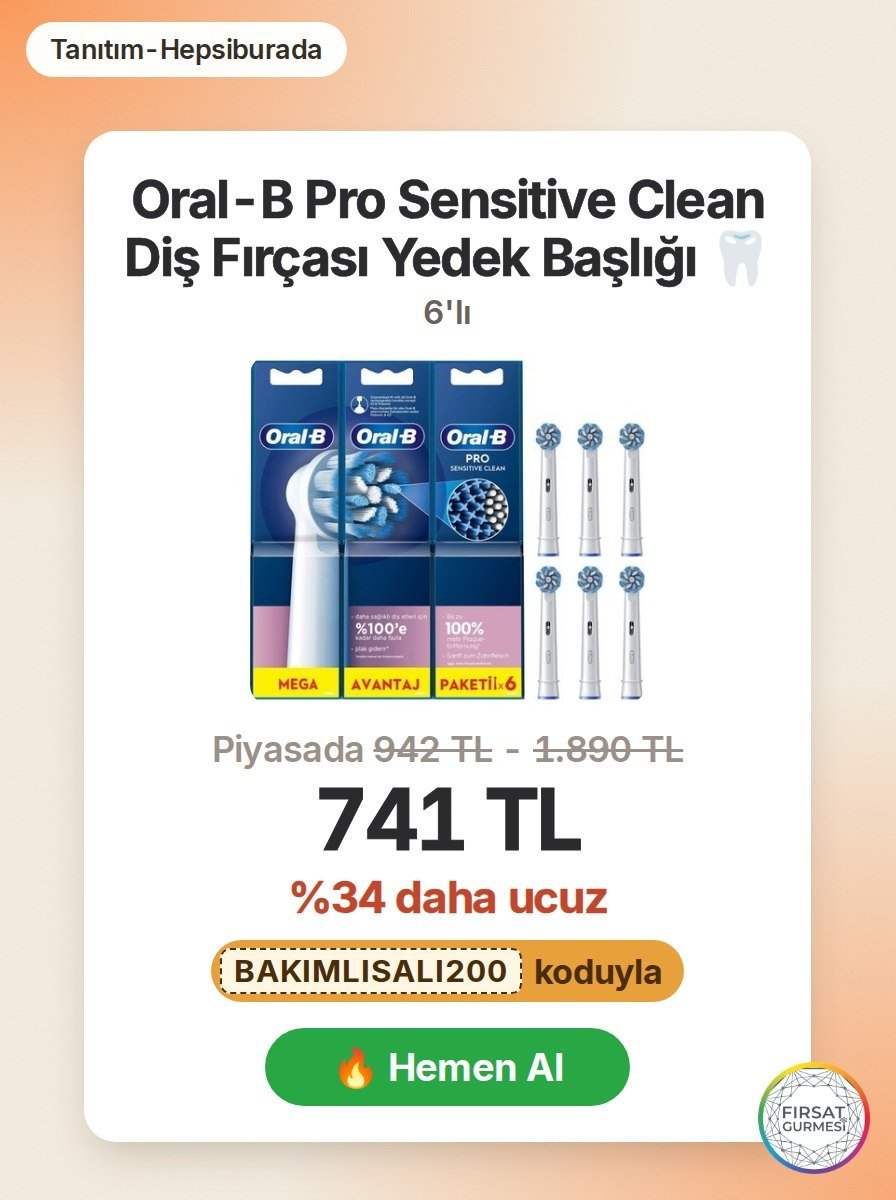 Hepsiburada'da Oral-B Pro Sensitive Clean serisinin yedek