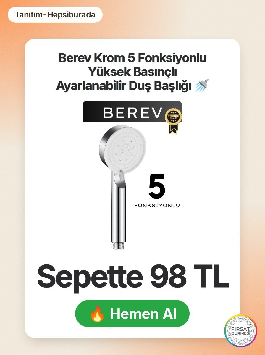 Güzel bir duş deneyimi için yüksek basınçlı