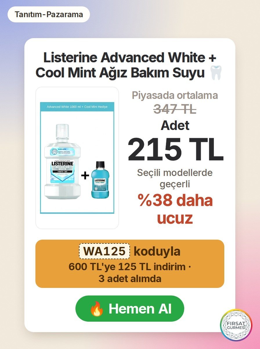 Listerine Advanced White serisi ağız bakım suyu, 3