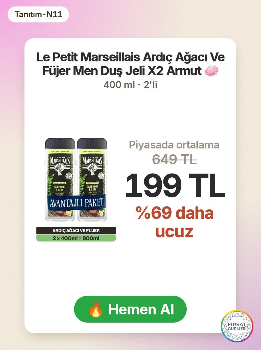 Le Petit Marseillais’in doğal formülüyle hazırlanan bu duş