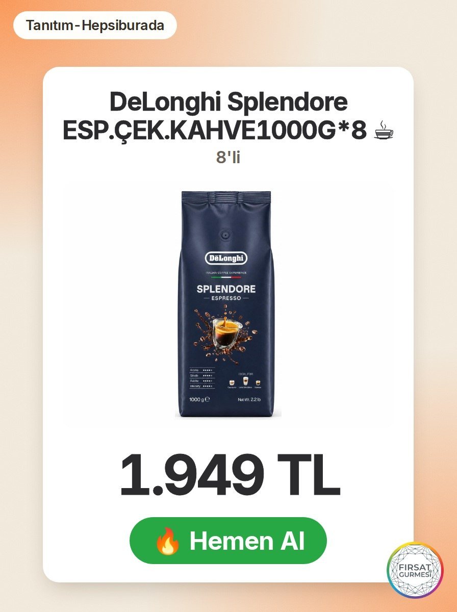 DeLonghi Splendore serisinden 8'li çekirdek kahve paketi