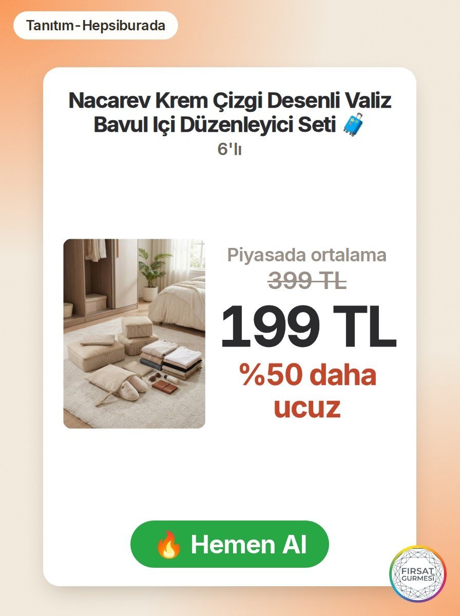 Seyahatlerde çantanızı düzenli tutmak için ideal bir set
