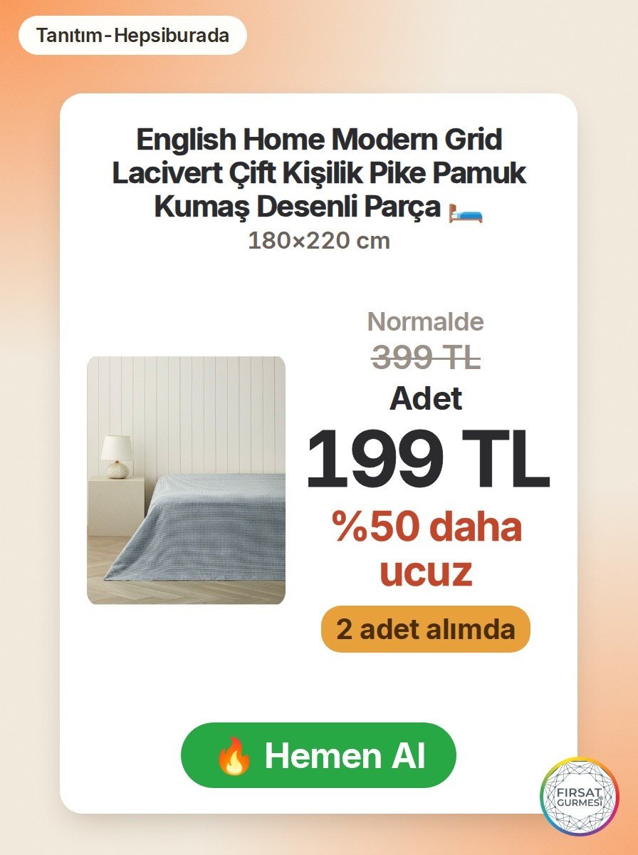 English Home markasının modern grid desenli lacivert pike